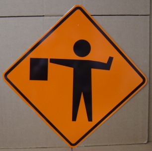 Flagger Ahead Signs