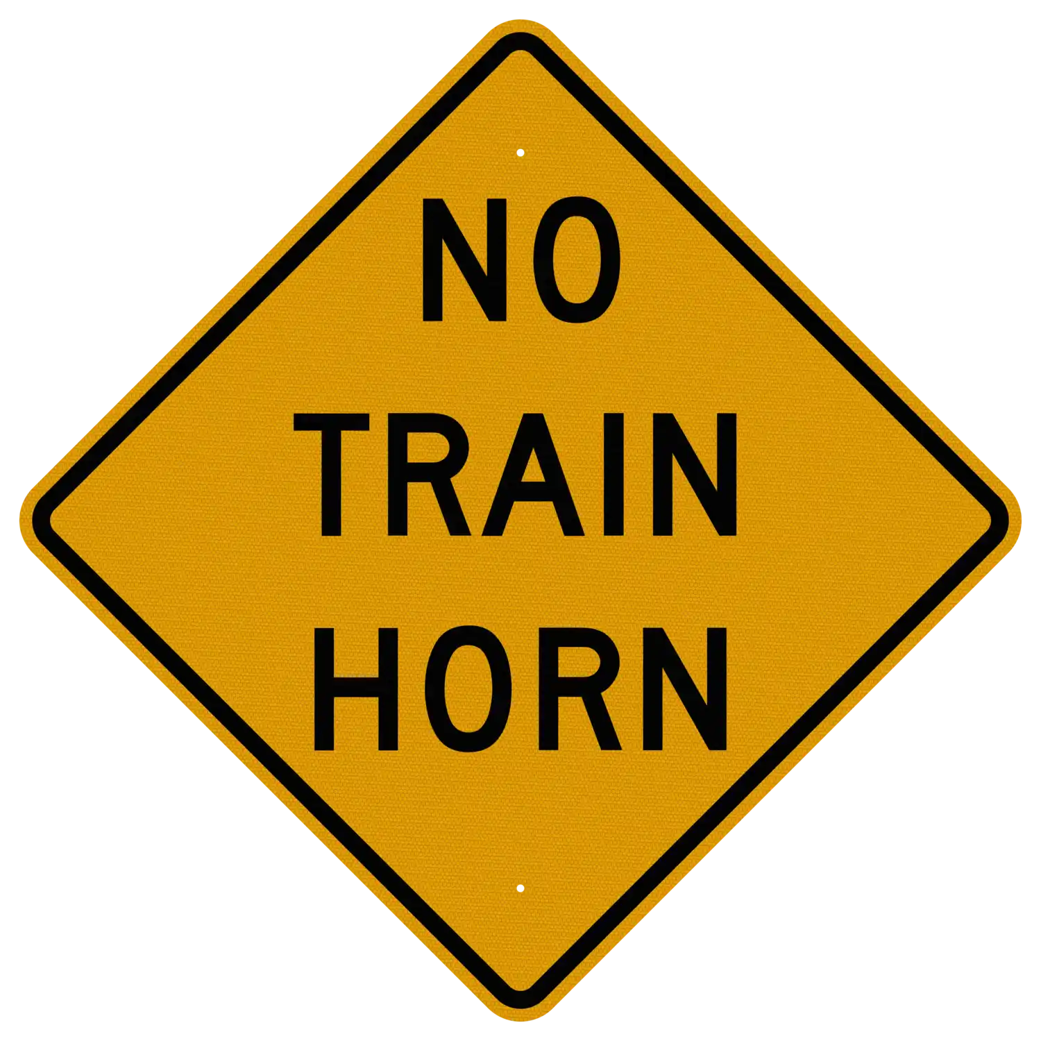 W10-9 36x36 sign, front view