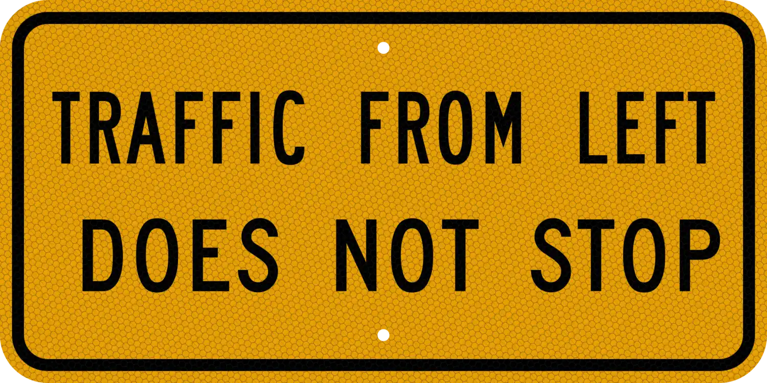 W4-4aPL 24x12 sign, front view