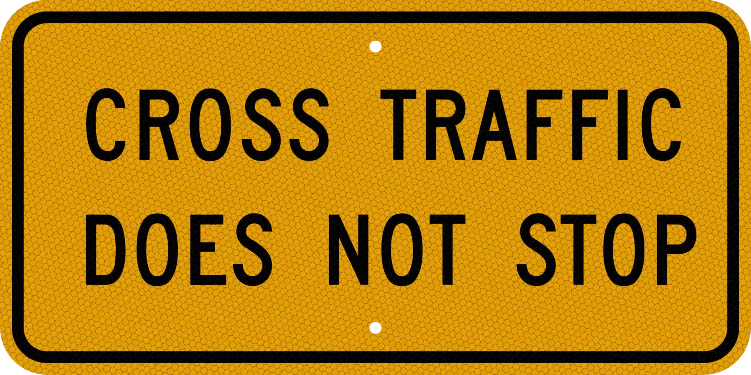 W4-4P 24x12 sign, front view