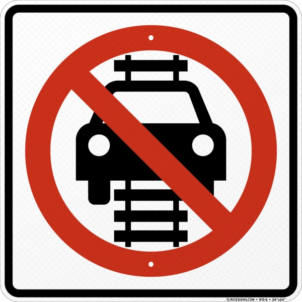 Do Not Drive On Tracks Symbol Sign