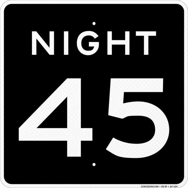 Night Speed Limit Sign