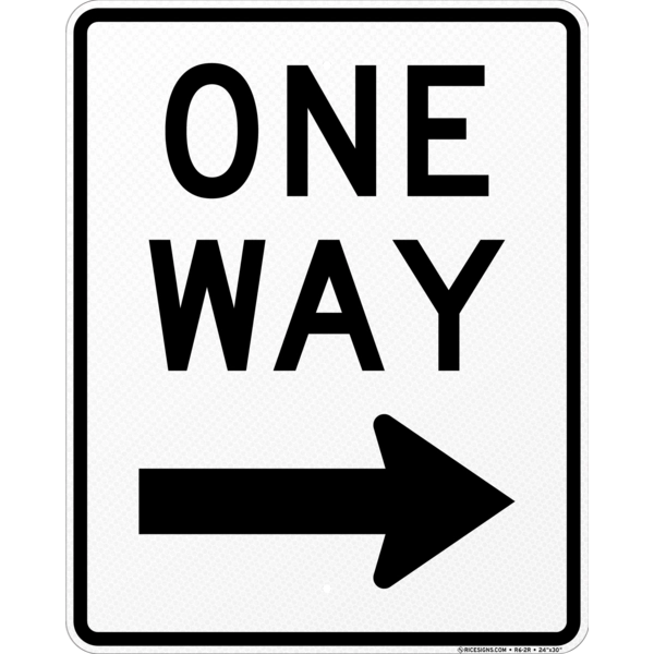 One Way Right Sign