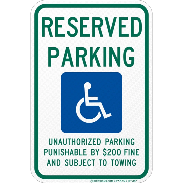 Tennessee Reserved Parking Sign