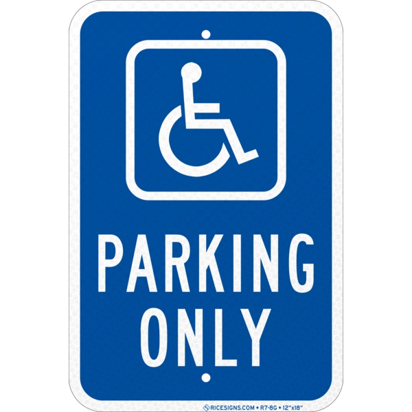 Handicap Parking Only Sign