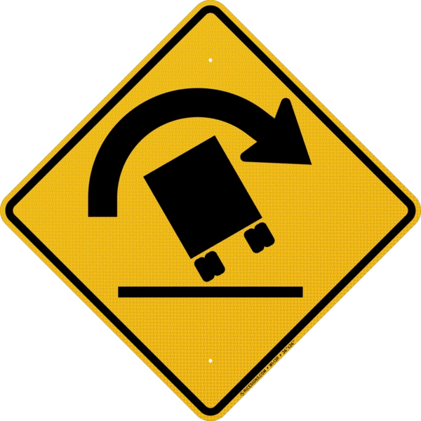 Truck Rollover Right Sign