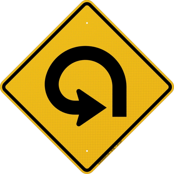 270 Degree Loop Left Sign