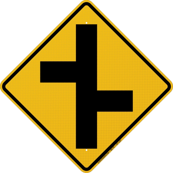 Offset Sideroads Right And Left Sign