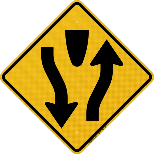 Divided Highway Sign