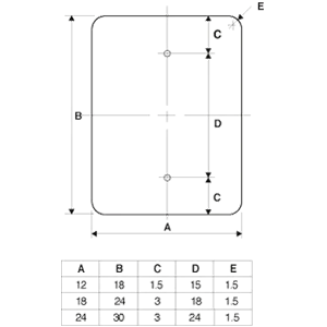 Mounting Hole Diagram for Optional Movement Right Or Straight Sign