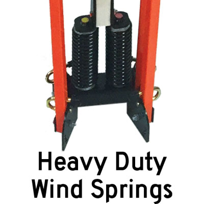 Heavy duty windsprings on RU5000 sign stand.