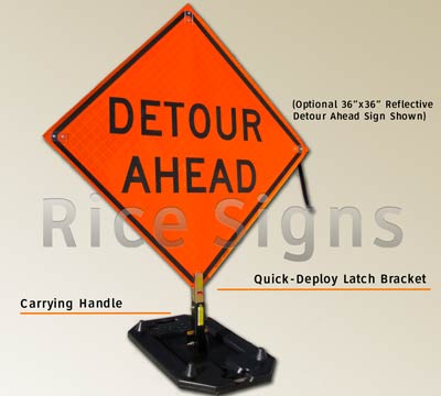 Rubber sign stand handles and bracket
