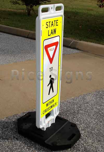 Angled picture of our Pedestrian Crossing Sign