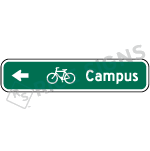 Bicycle Directional Sign With Custom Text Sign