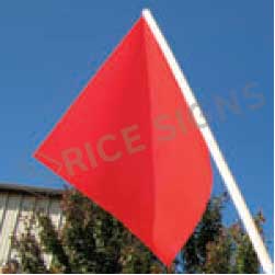 18"x18" Warning Flag with 36" Wooden Staff