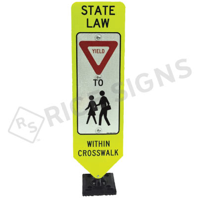 Bolt Down In Street Yield To Children Within Crosswalk Sign