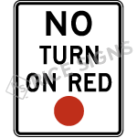 No Turn On Red With Red Circle Sign