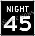 Night Speed Limit Signs