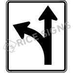 Optional Movement Left Or Straight Sign