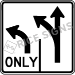 Lane Movement Two Lanes Sign