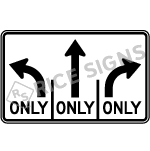 Mandatory Movement Three Lanes Sign