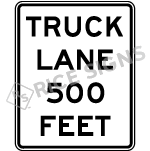 Truck Lane Feet Sign