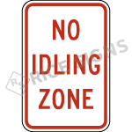 No Idling Zone Signs