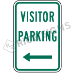 Visitor Parking With Arrow Sign