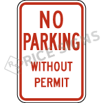 No Parking Without Permit Signs