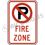 No Parking Fire Zone Symbol Signs