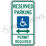 Delaware Reserved Parking Permit Required Sign
