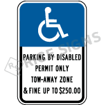 Florida Parking By Disabled Permit Only Sign