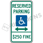 Illinois Reserved Parking 250 Fine Sign