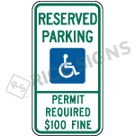 Montana Reserved Parking Permit Required Sign