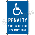 Virginia Handicapped Penalty Sign