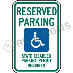 Washington Reserved Parking State Disabled Parking Permit Required Sign