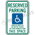 Wisconsin Reserved Parking Signs