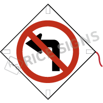 No Left Turn Roll-up Sign