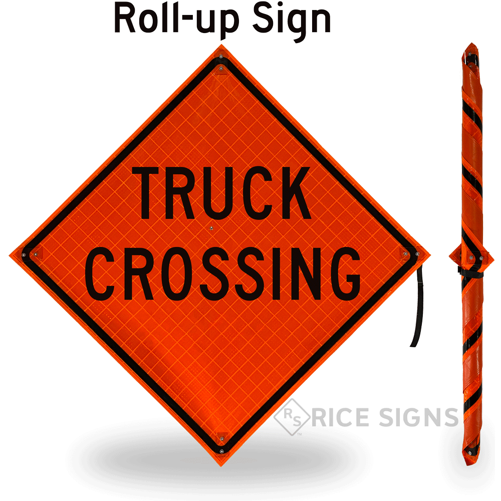 Truck Crossing Roll-up Sign