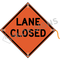 Lane Closed mesh roll-up sign