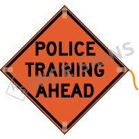 Police Training Ahead roll-up sign