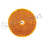3 Inch Amber Acrylic Reflector With Center Hole
