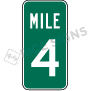 One Digit Mile Marker Signs