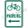 Bicycle Parking With Arrow Signs