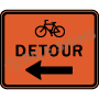 Bicycle Detour With Left Arrow Signs