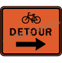 Bicycle Detour With Right Arrow Signs