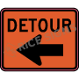 Detour Left Arrow Signs