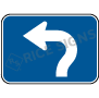Up Then Left Curved Arrow Signs