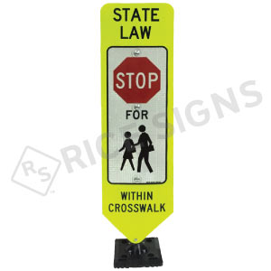 Bolt Down In Street Stop For Children Within Crosswalk Sign