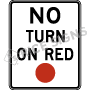 No Turn On Red With Red Circle Signs